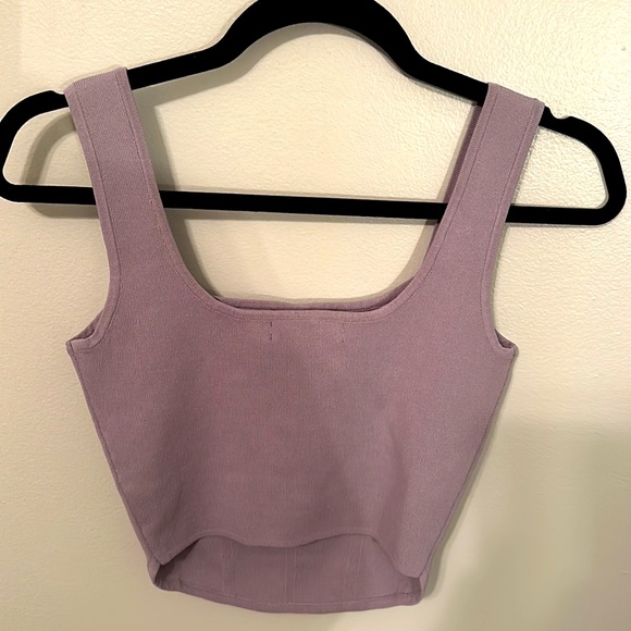 Purple stretchy crop tank top size small NEW WITH TAGS - Picture 5 of 7